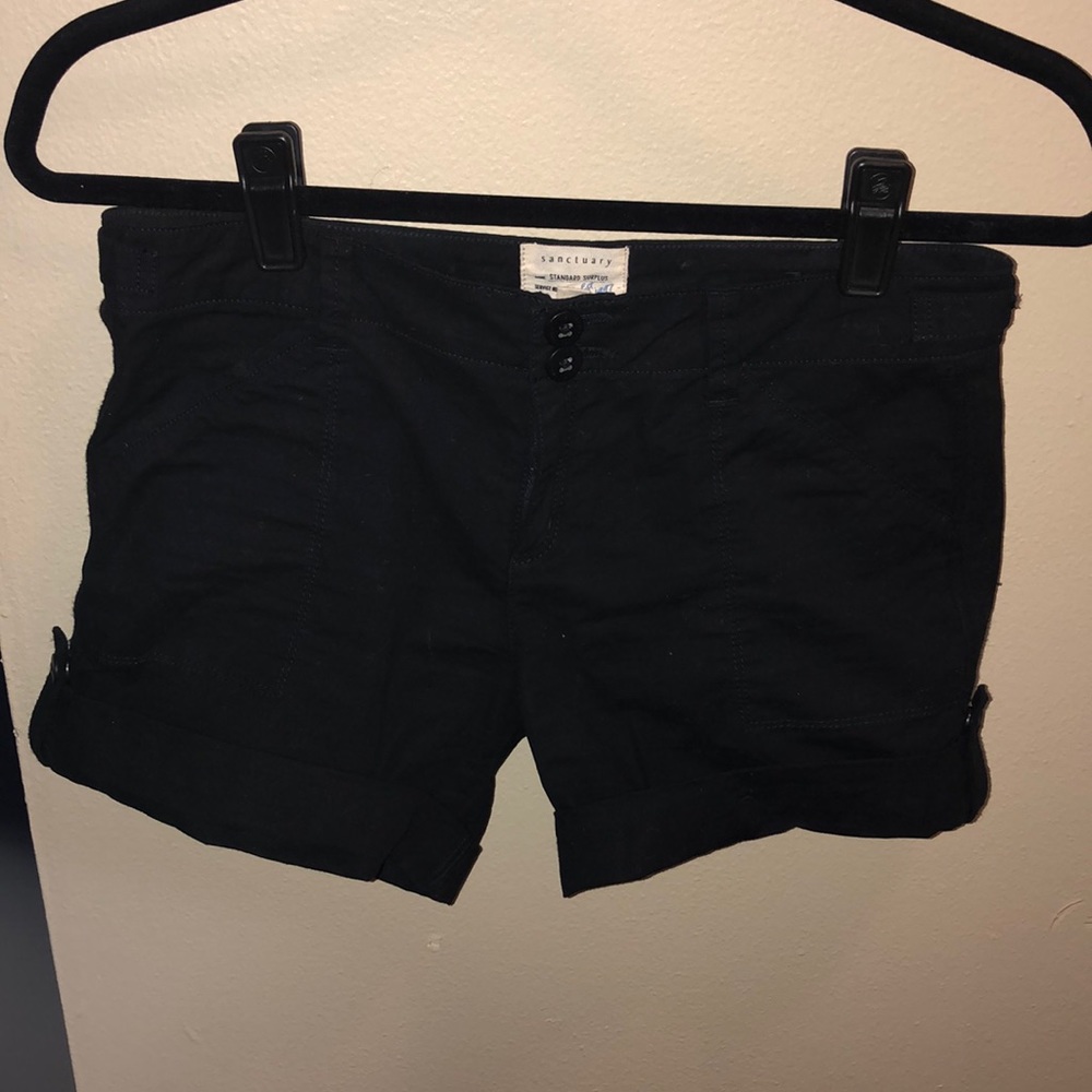 Sanctuary black shorts with cuffed bottoms